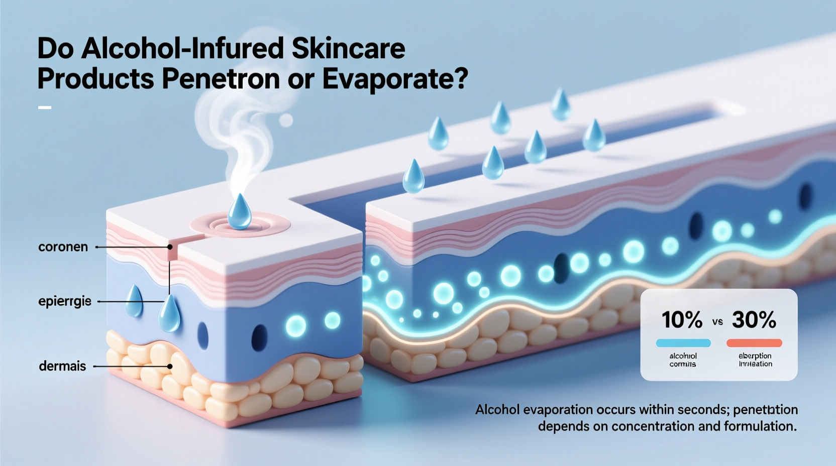 do alcohol-infused skincare products really penetrate or just evaporate