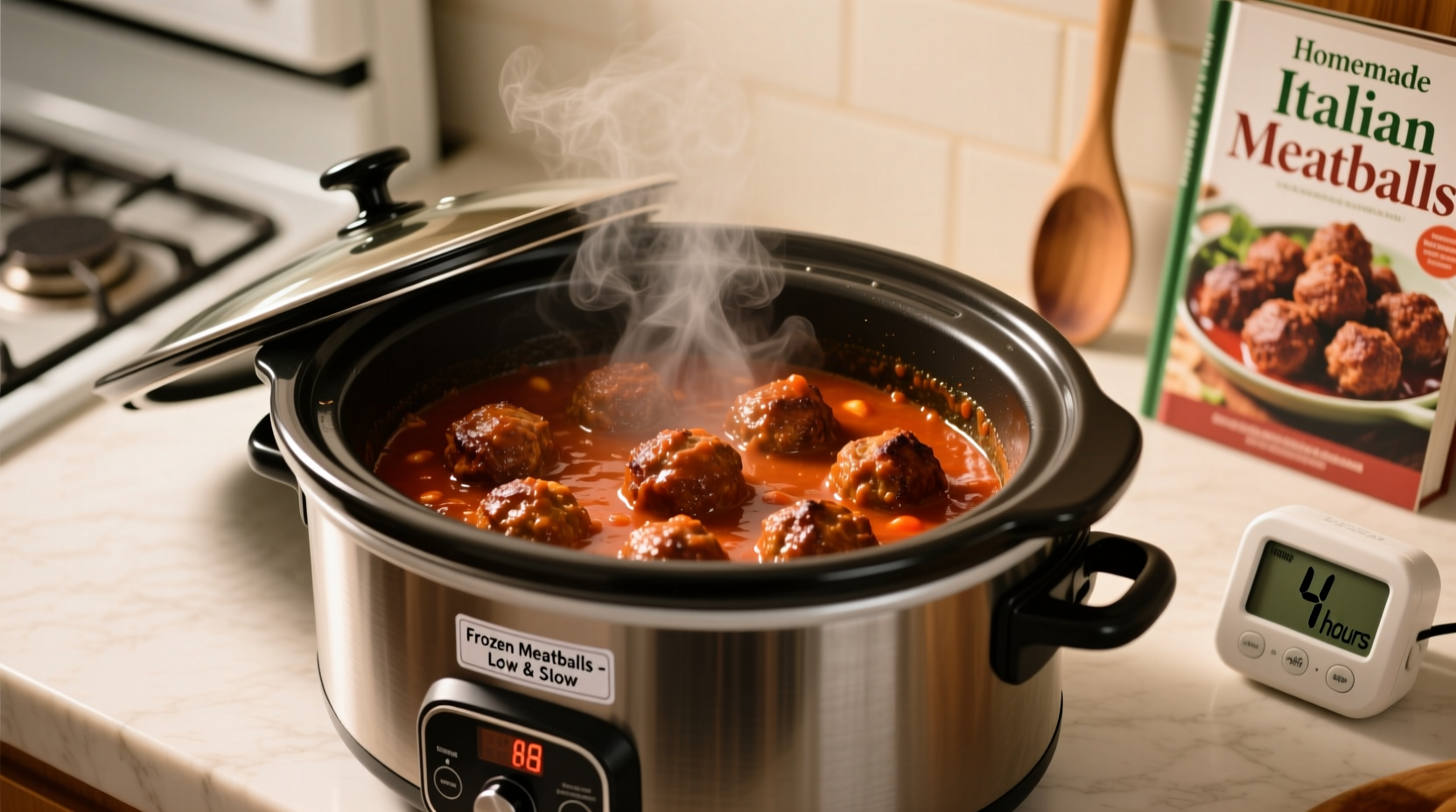 how long to cook frozen meatballs in a crockpot