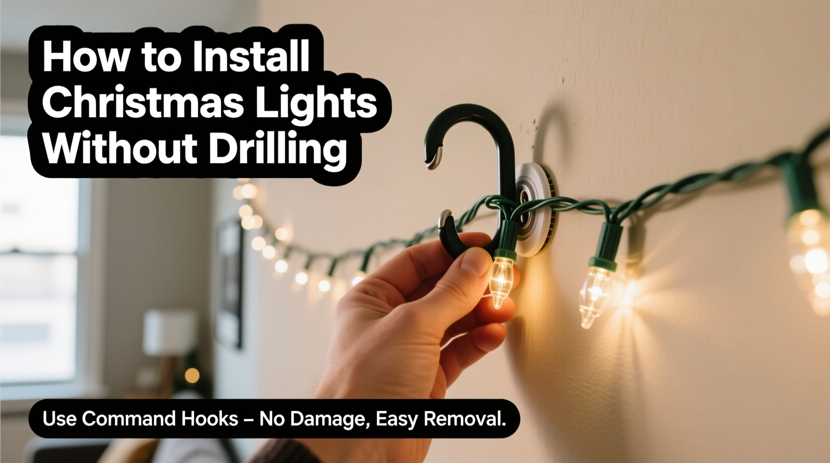 how to use command hooks to install christmas lights on rental properties