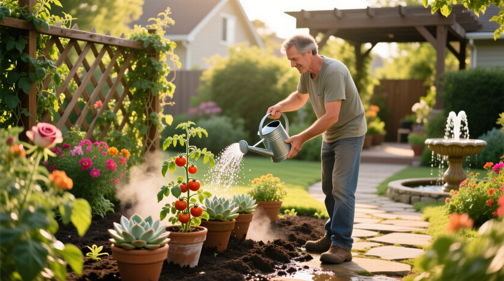 vacation watering tips for gardens