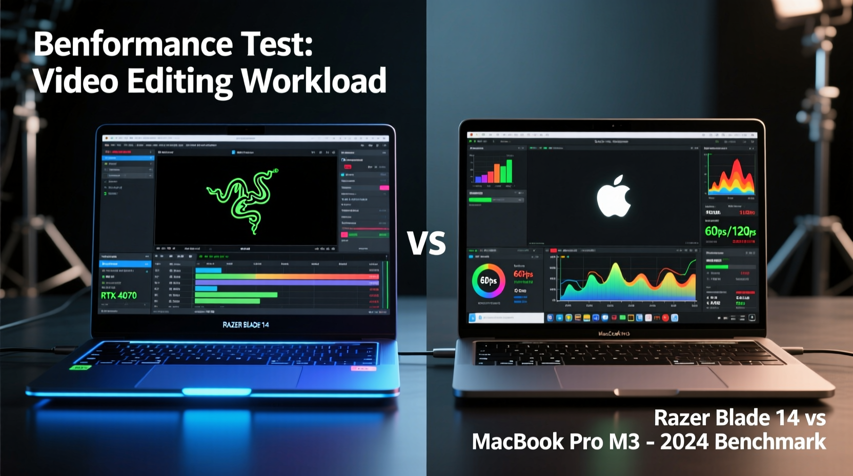 razer blade 14 vs macbook pro m3 for video editing performance tested