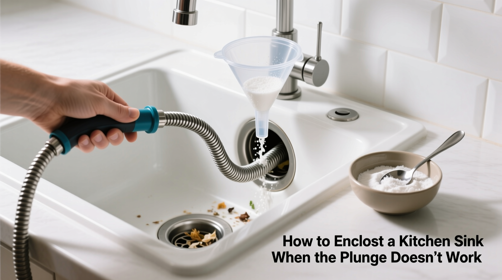 how to unclog a kitchen sink when the plunger doesnt work