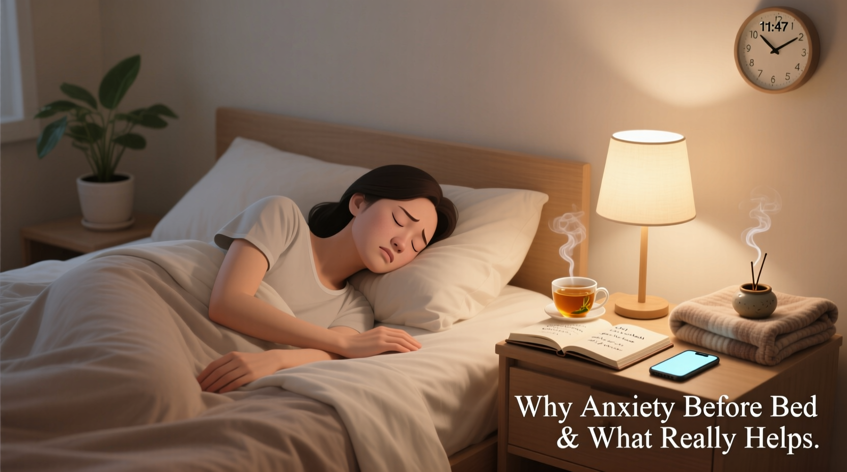 why do i feel anxious before bed and what bedtime routines actually help