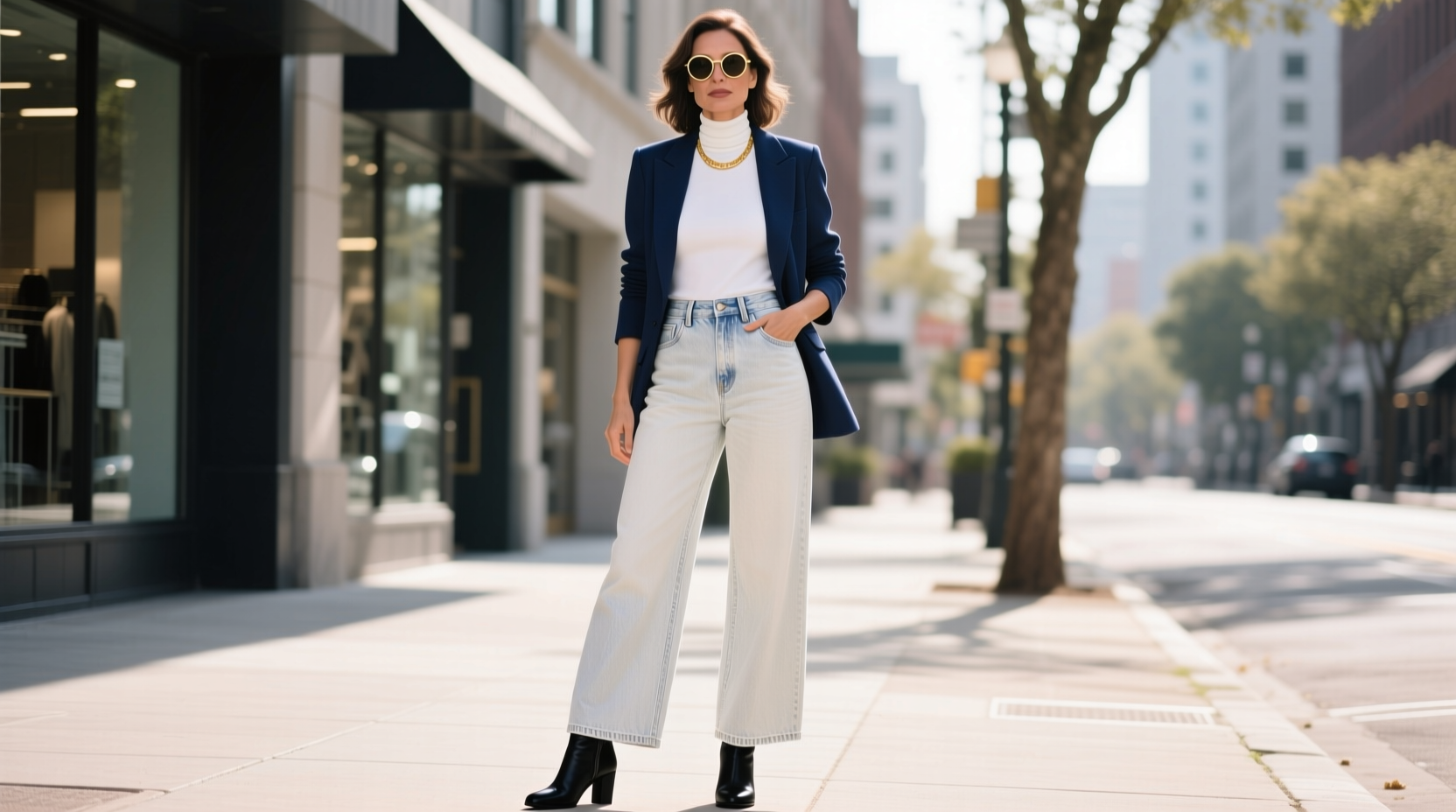 how to style wide leg jeans without looking drowned in fabric