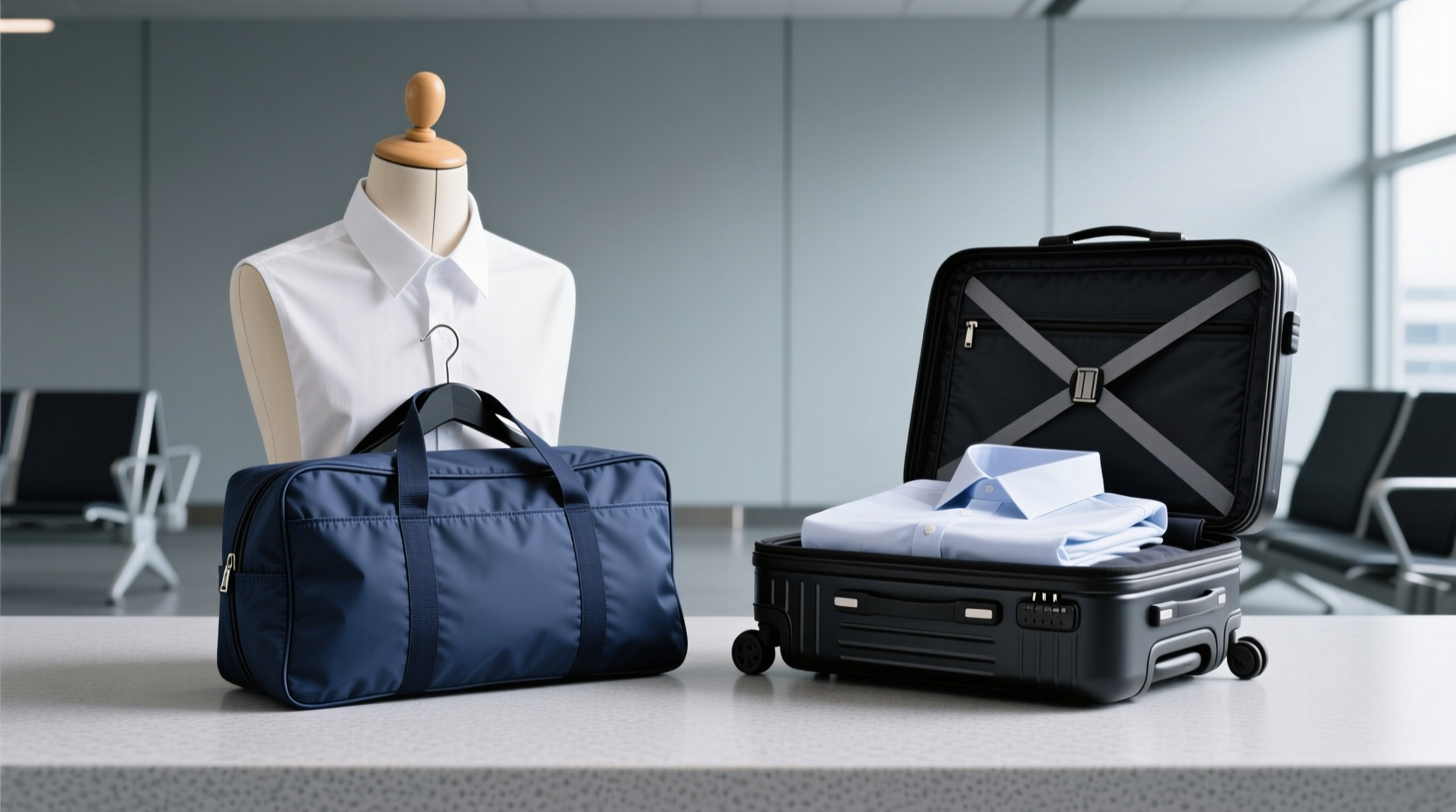 foldable garment bag vs rigid suitcase for suits