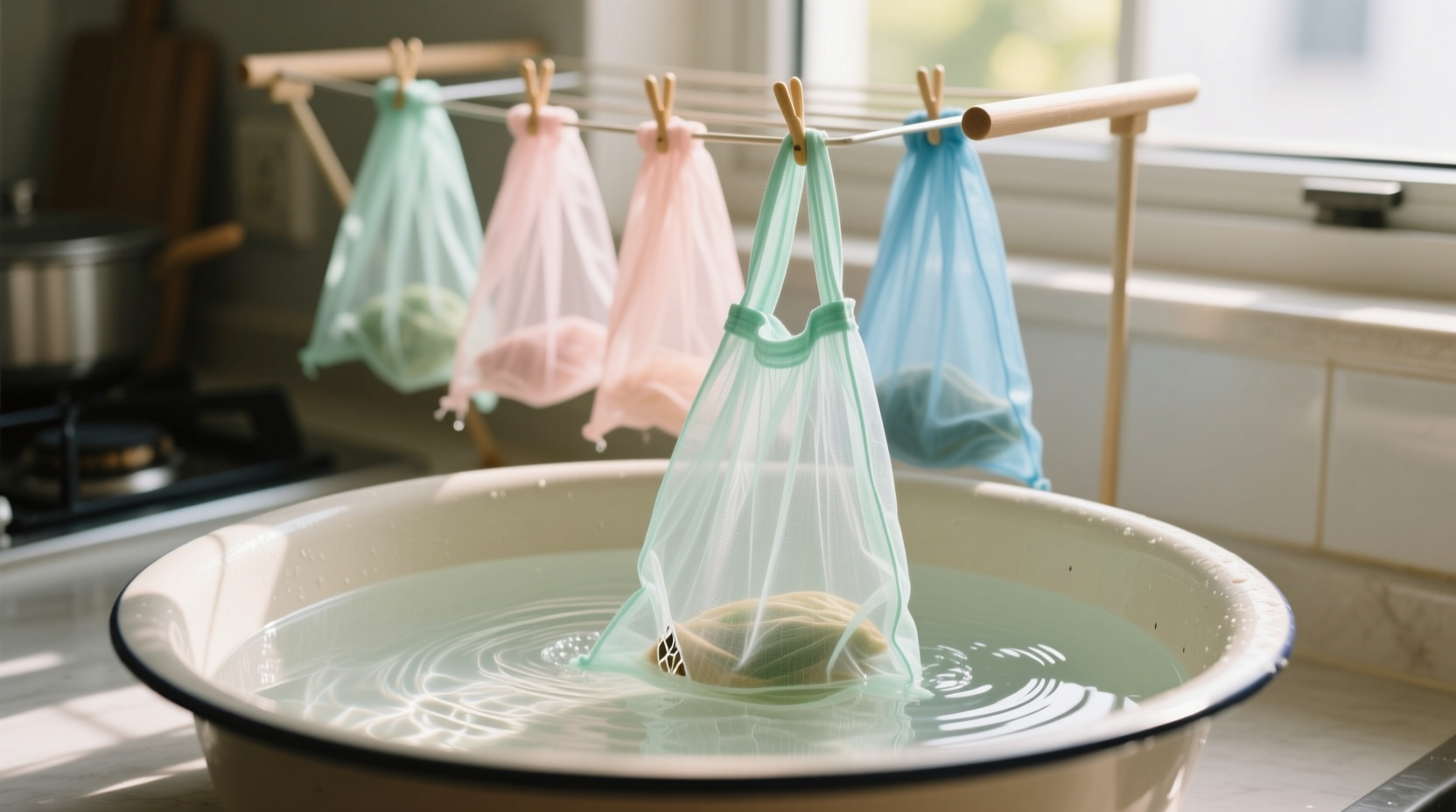 how to wash reusable produce bags safely