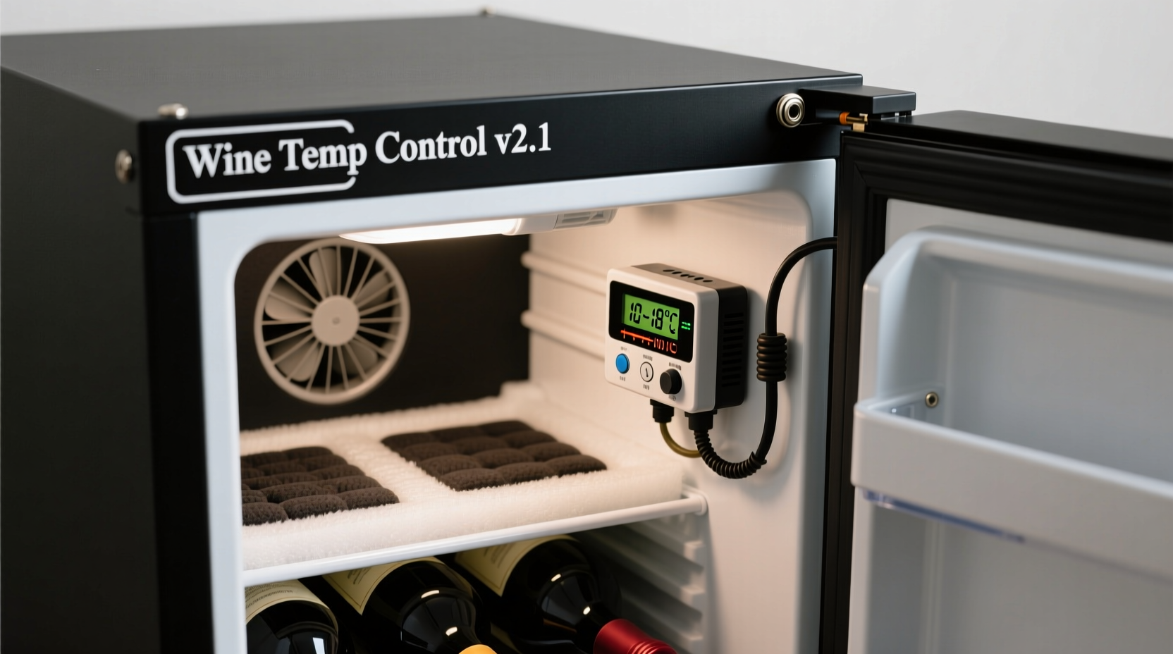 how to build a low-cost wine fridge using a repurposed mini-fridge and PID controller