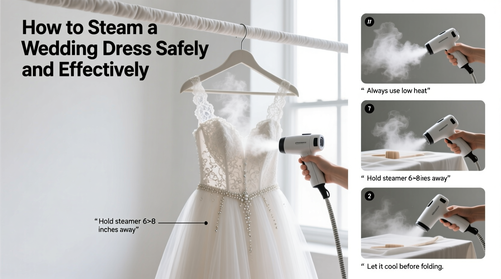 how to steam a wedding dress