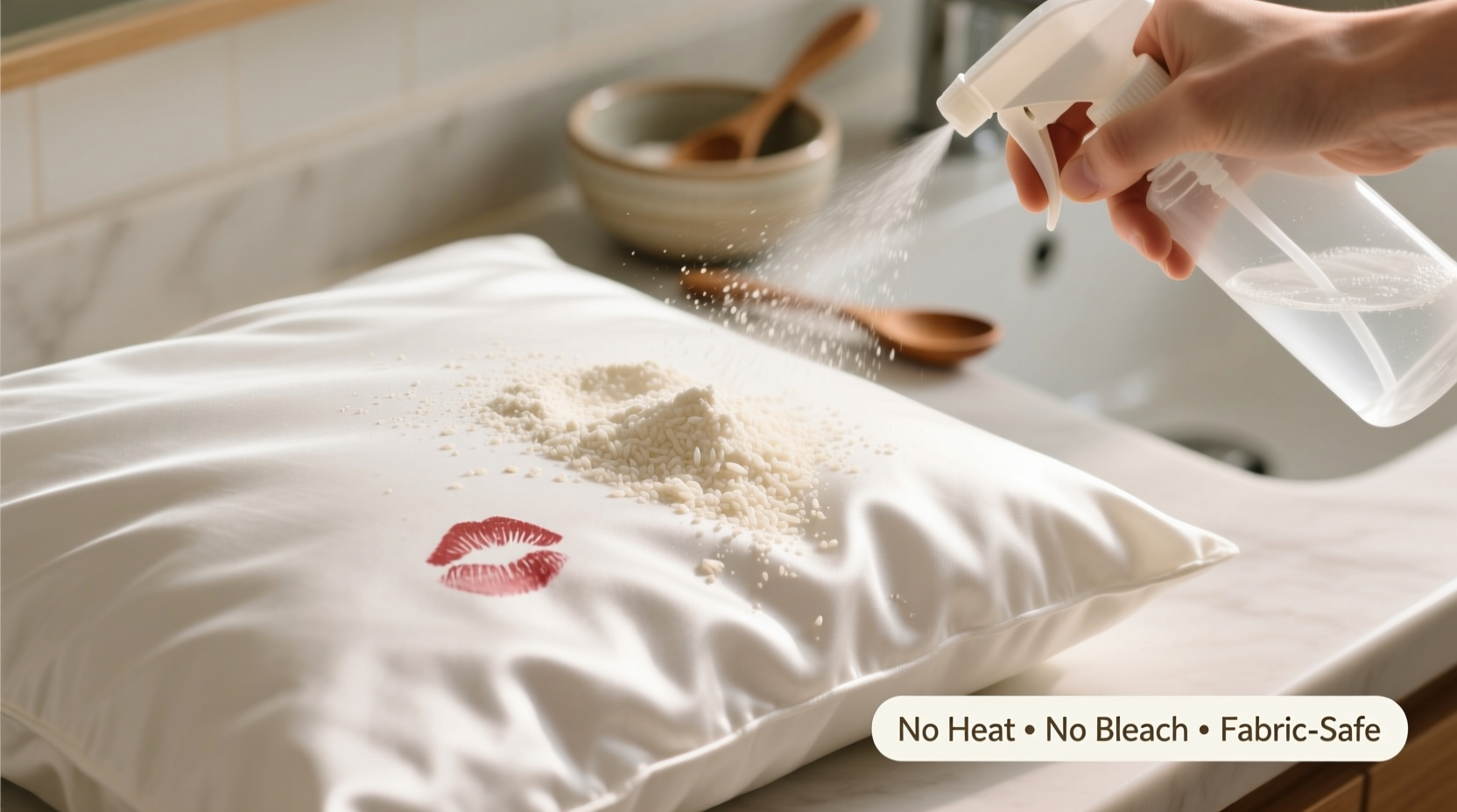 lipstick stain removal on satin pillowcases
