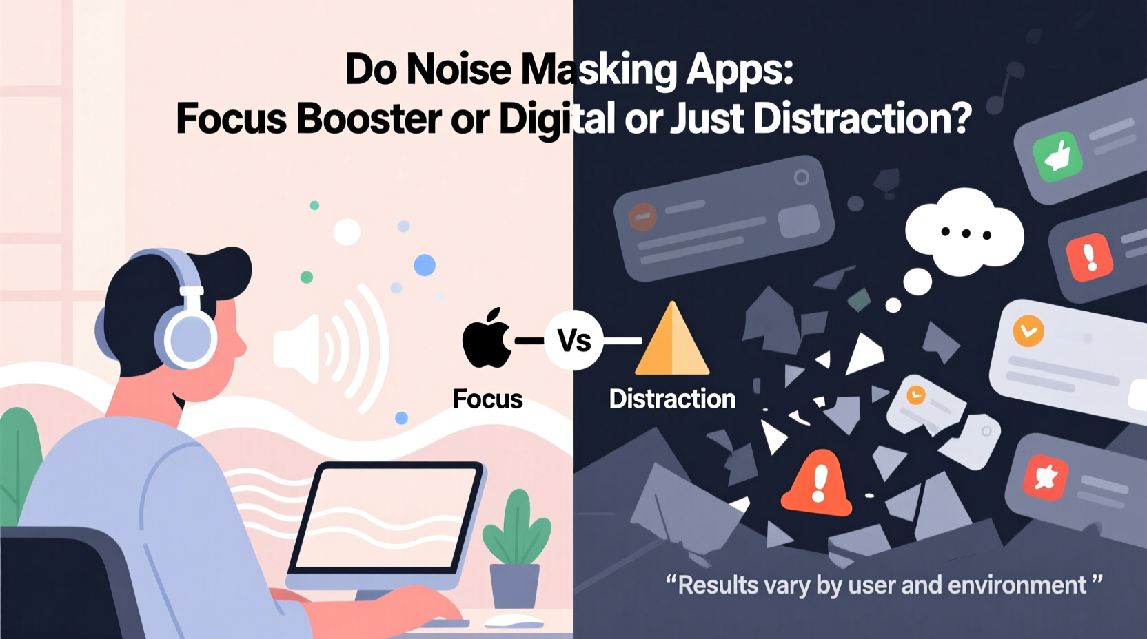 are noise masking apps effective for focus or just distracting