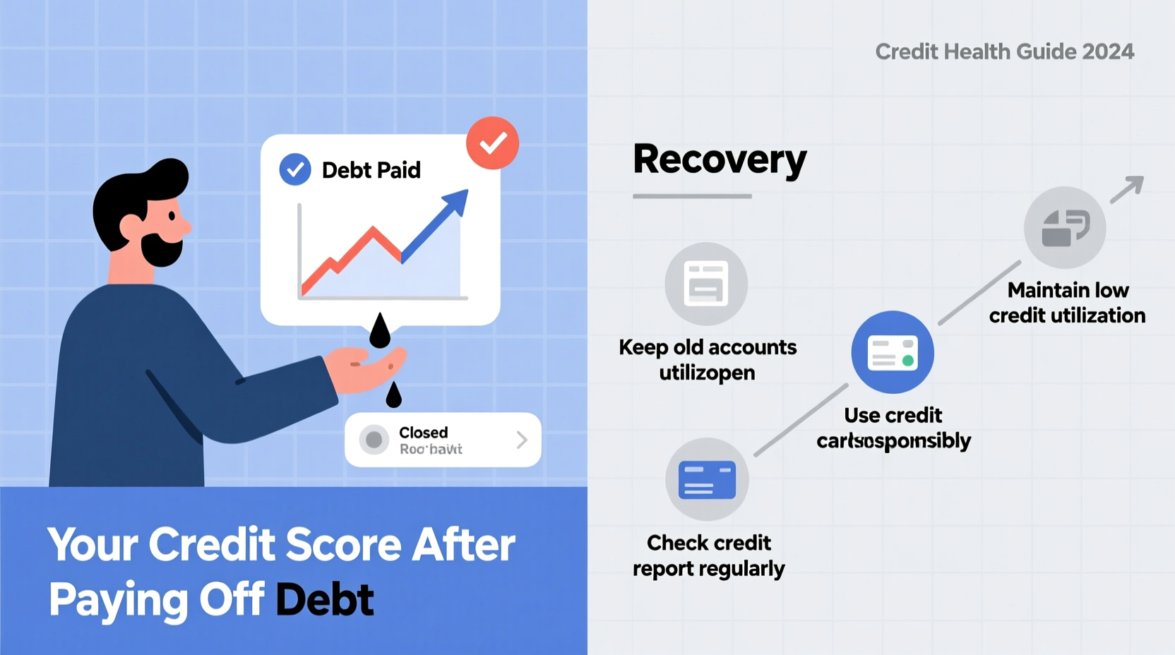 why does my credit score drop after paying off debt and how to rebound