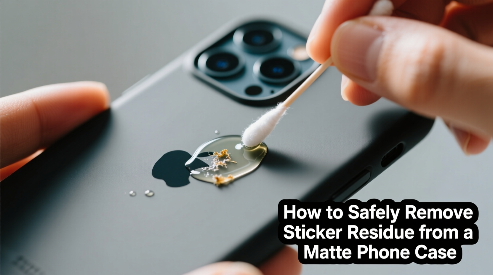 how to safely remove sticker residue from a matte phone case