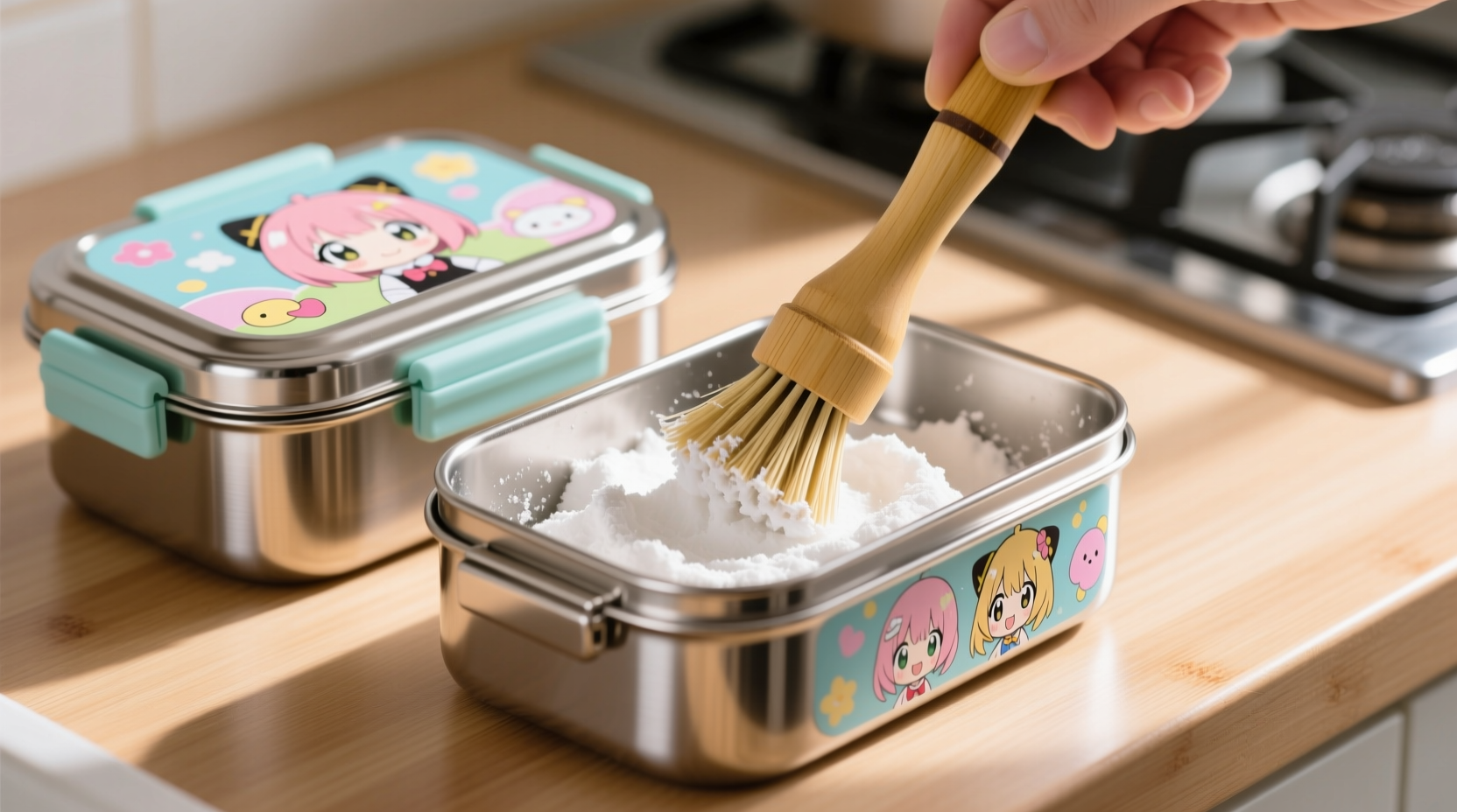 eco friendly cleaning stainless steel bento boxes