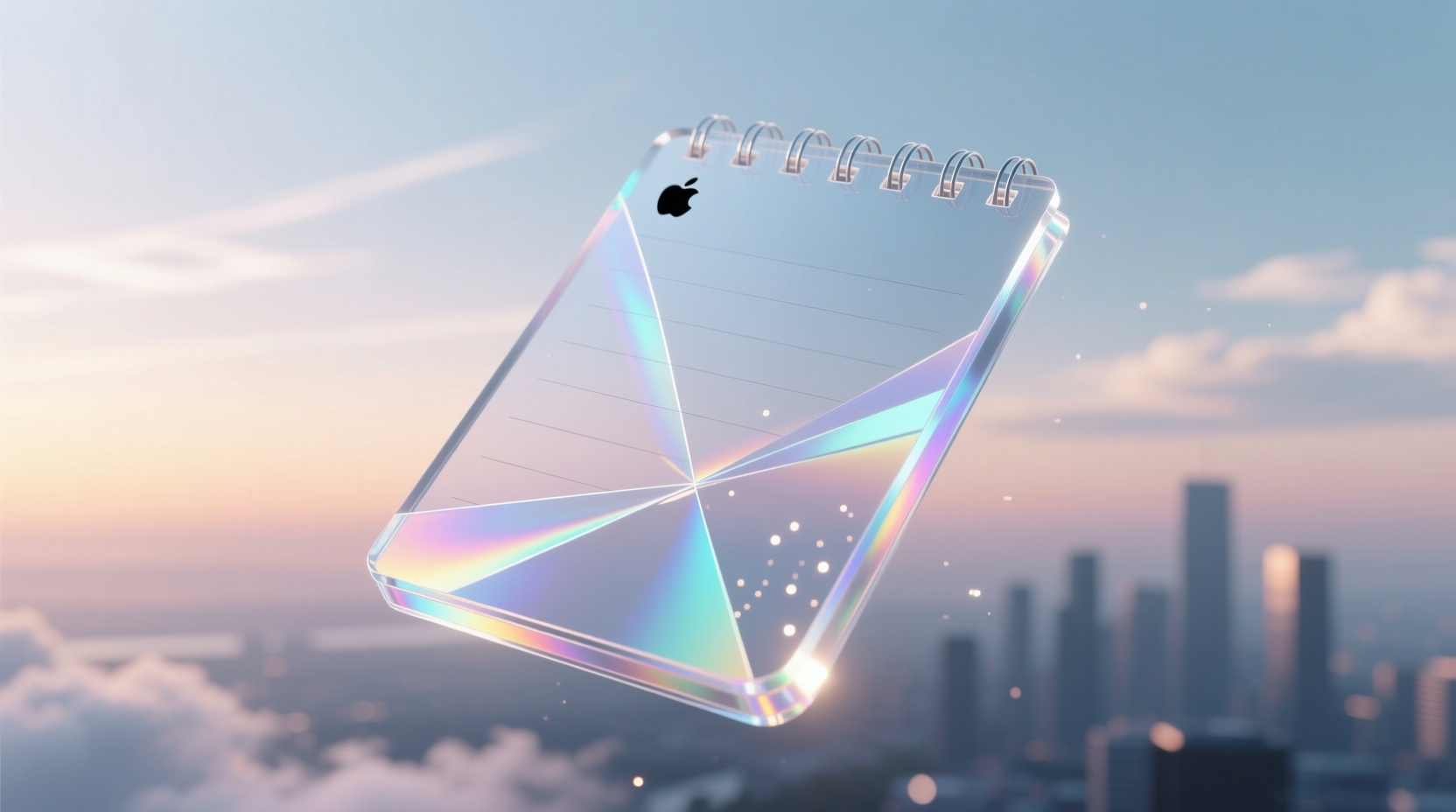 glass notepad has slick aero transparency effects