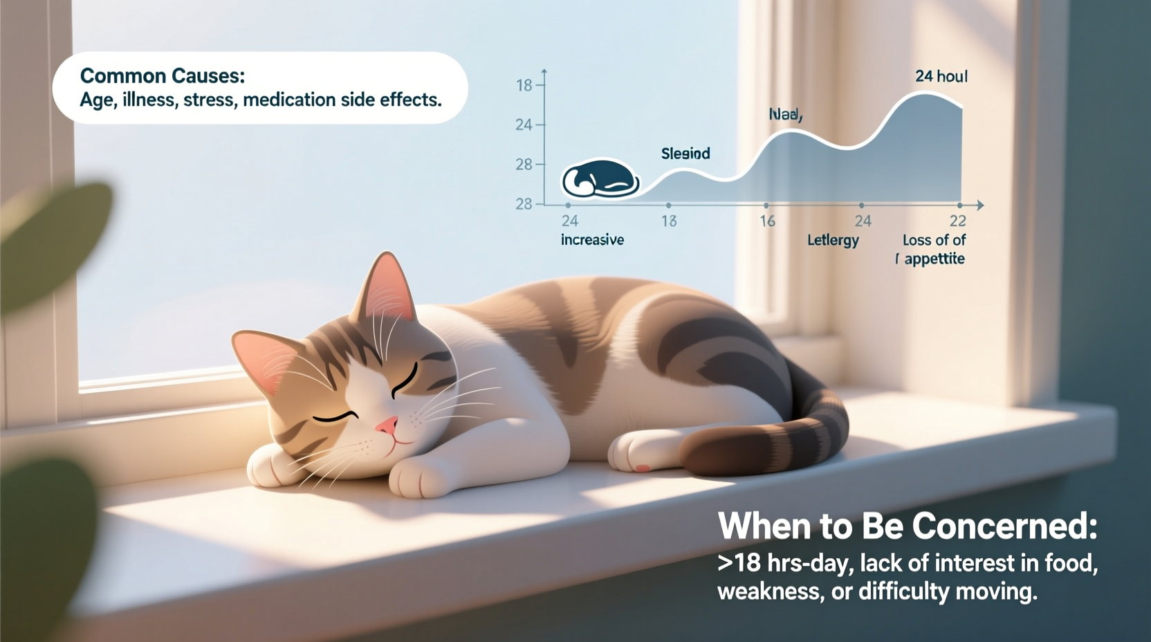 why is my cat suddenly sleeping more than usual and when to be concerned