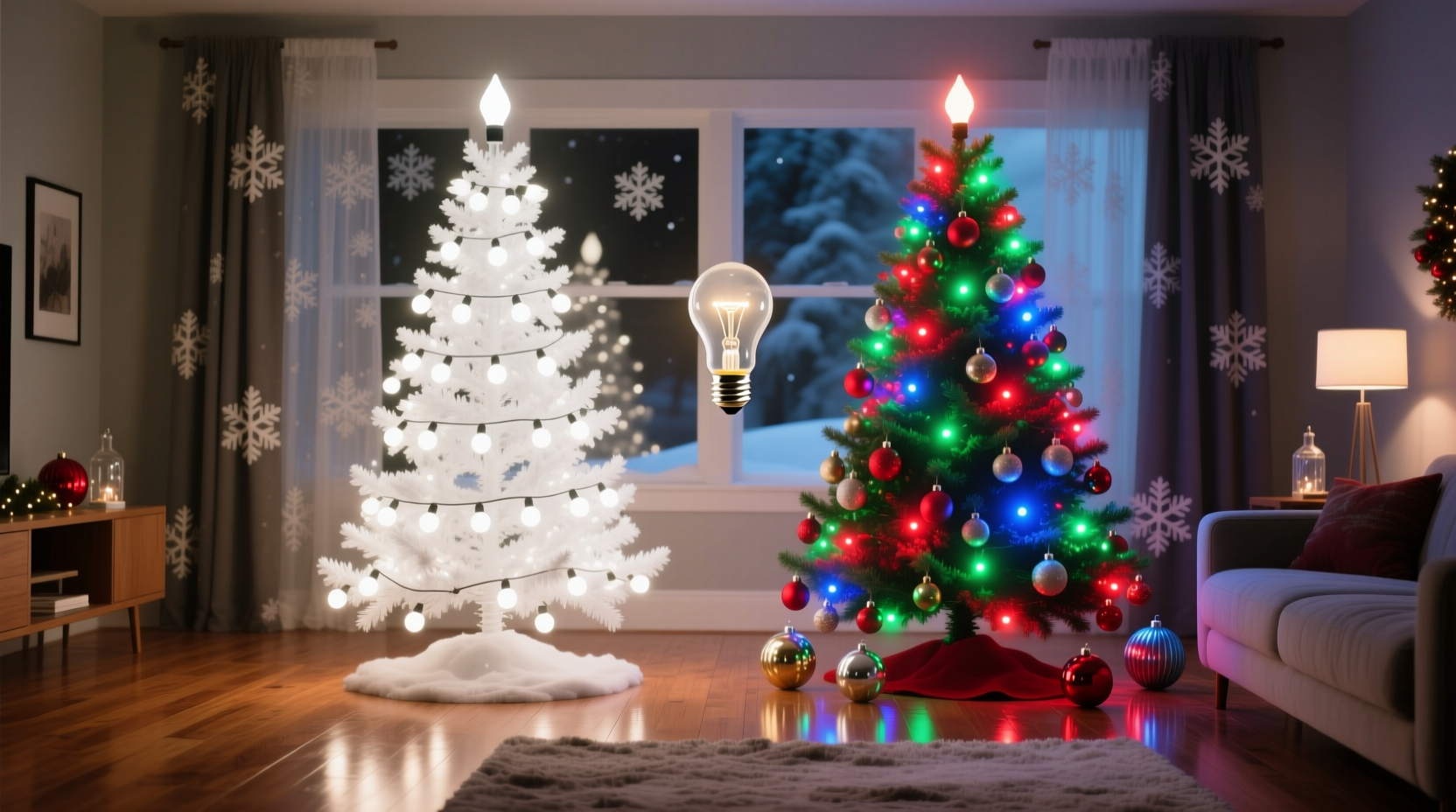 do clear vs colored christmas light bulbs change the mood differently