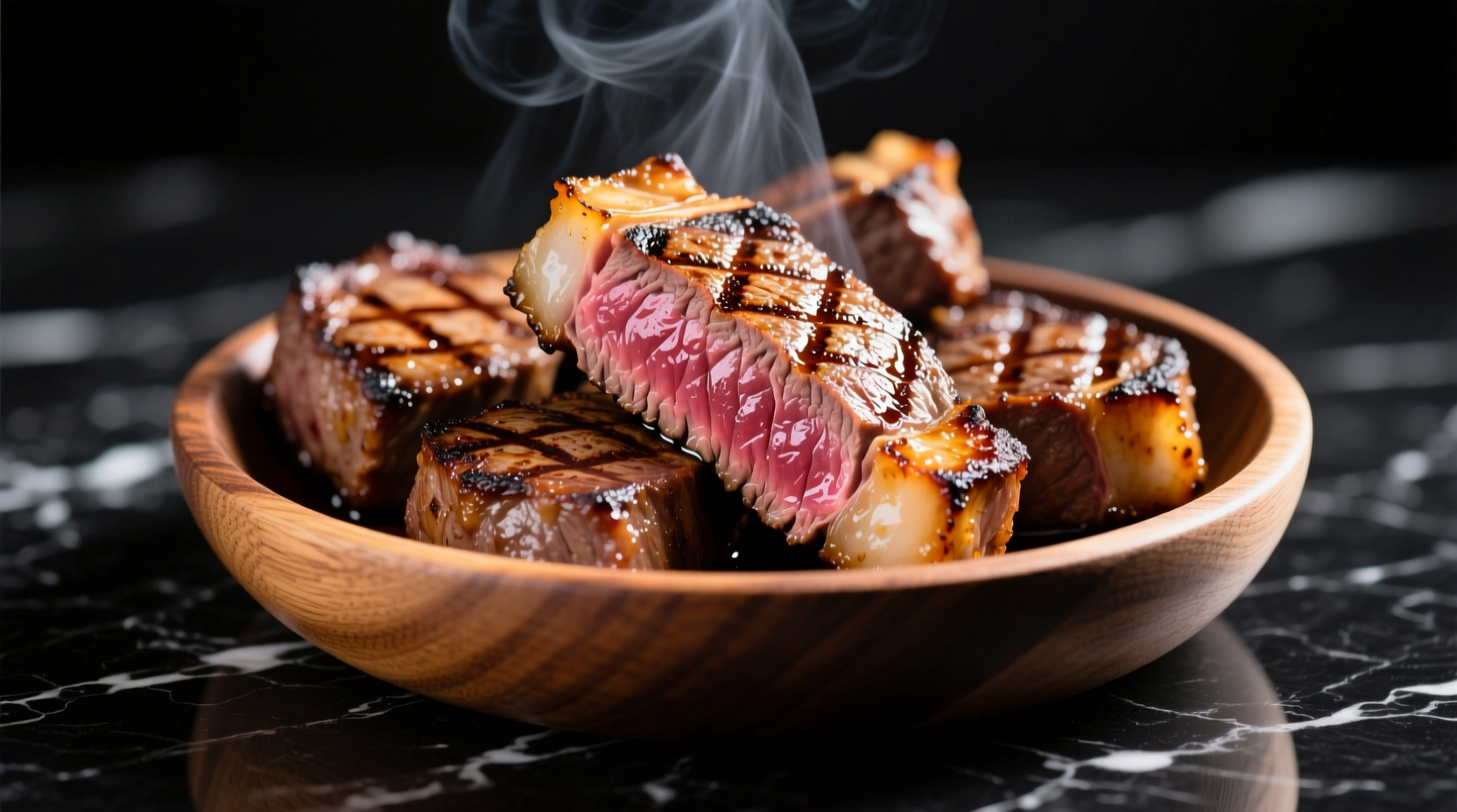 Perfectly seared steak bites with golden crust