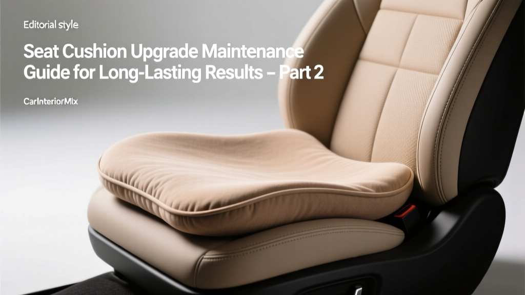 Seat Cushion Upgrade: Maintenance Tips