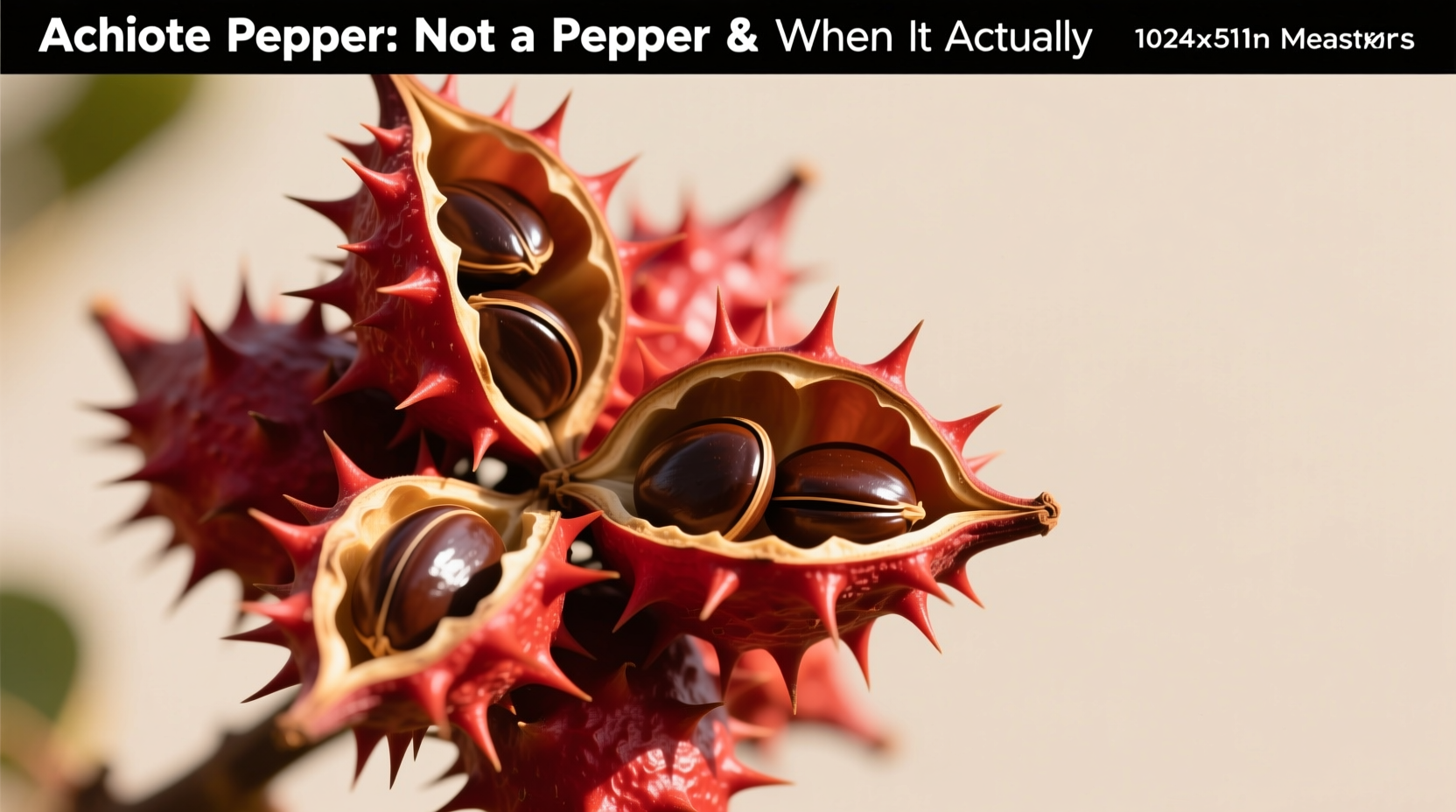 seasonal harvest of achiote seeds showing spiky red pods during tropical dry season distinguishing annatto from pepper plants for food coloring applications