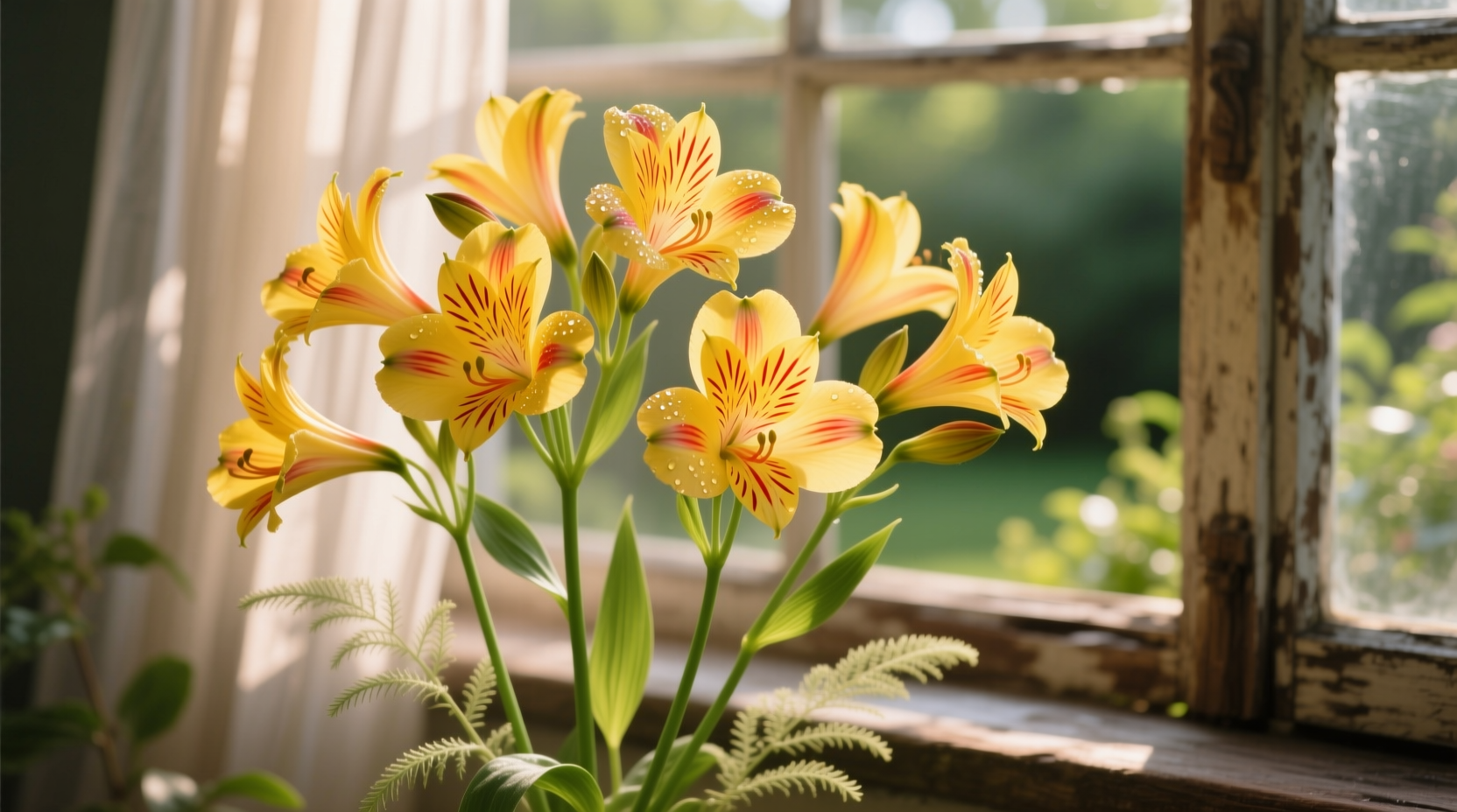 yellow alstroemeria plant