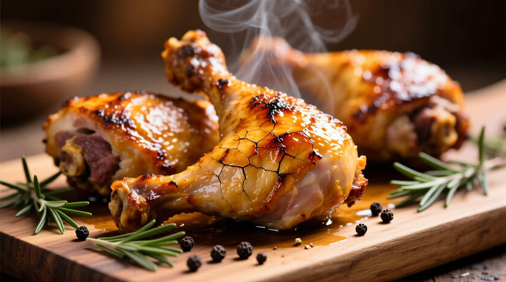 Perfectly roasted chicken thighs with golden skin