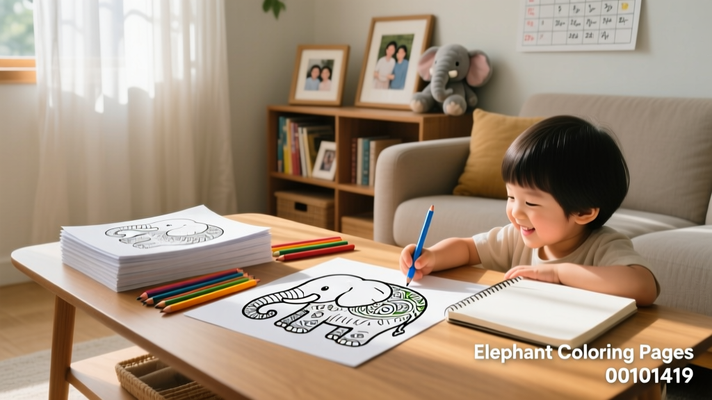 Elephant Coloring Pages_00101419: Educational, Therapeutic, and Family-Bonding Resources for Ages 3–12