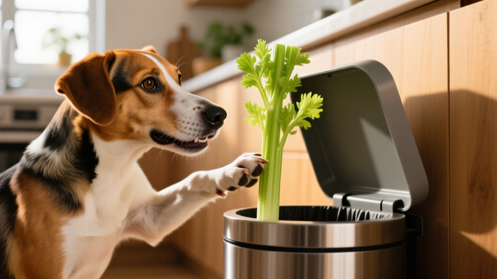 Watch This Smart Pup Put Celery Exactly Where It Belongs (the Trash Can)