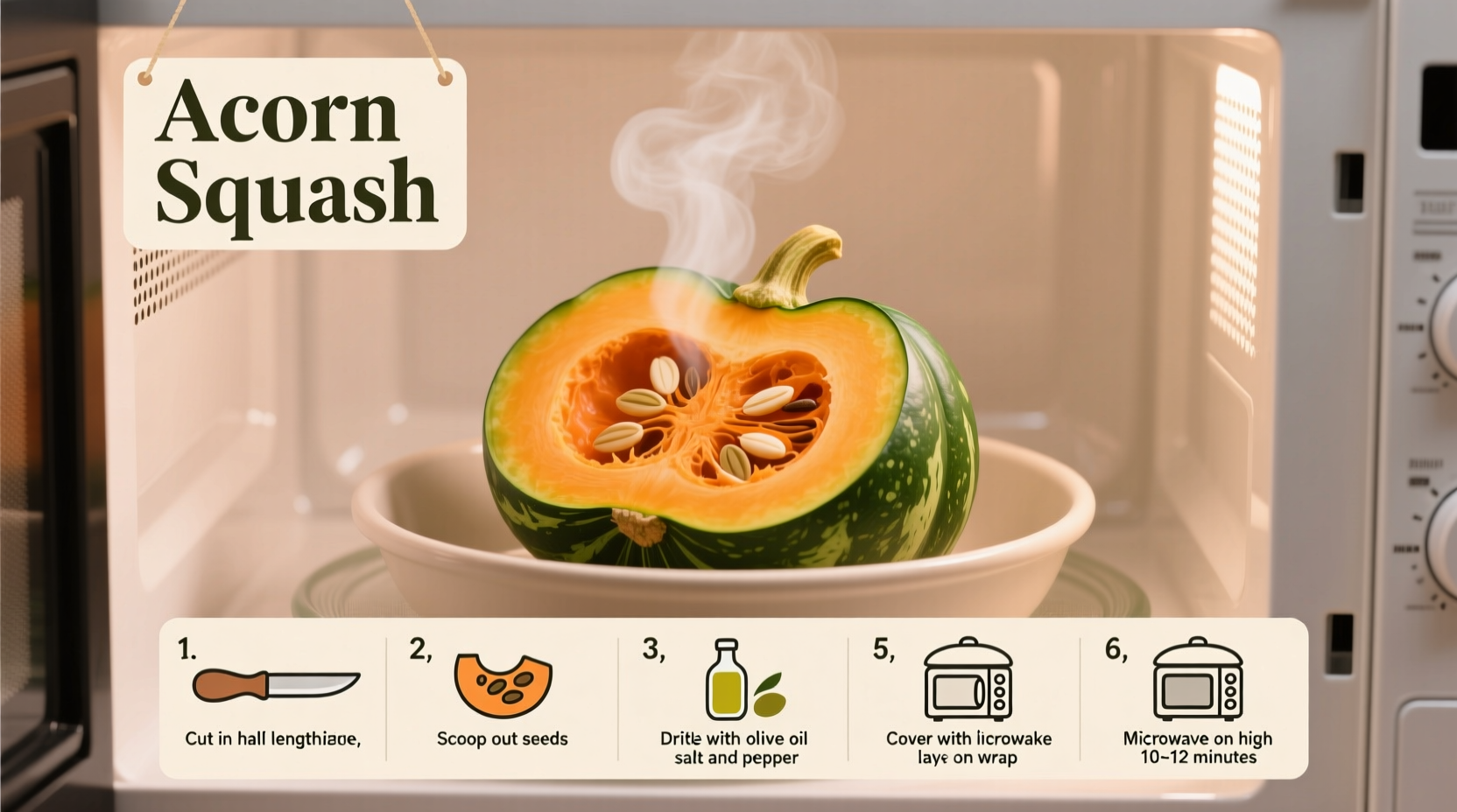 how to cook acorn squash in microwave