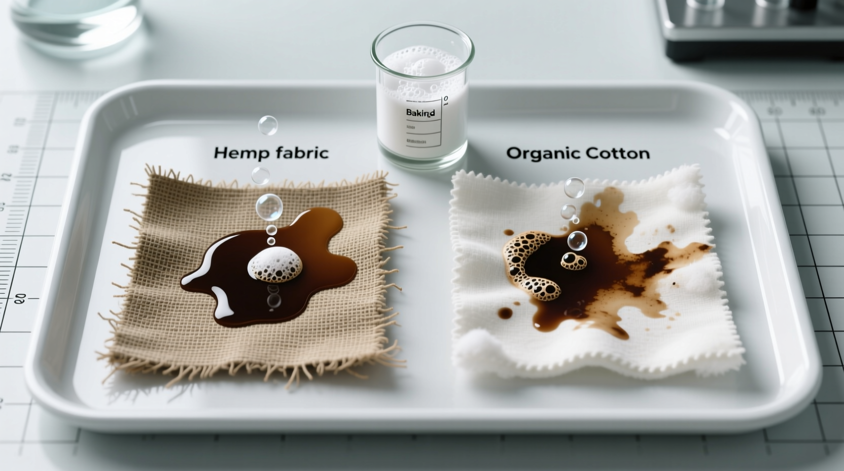 hemp vs organic cotton coffee spill resistance tested