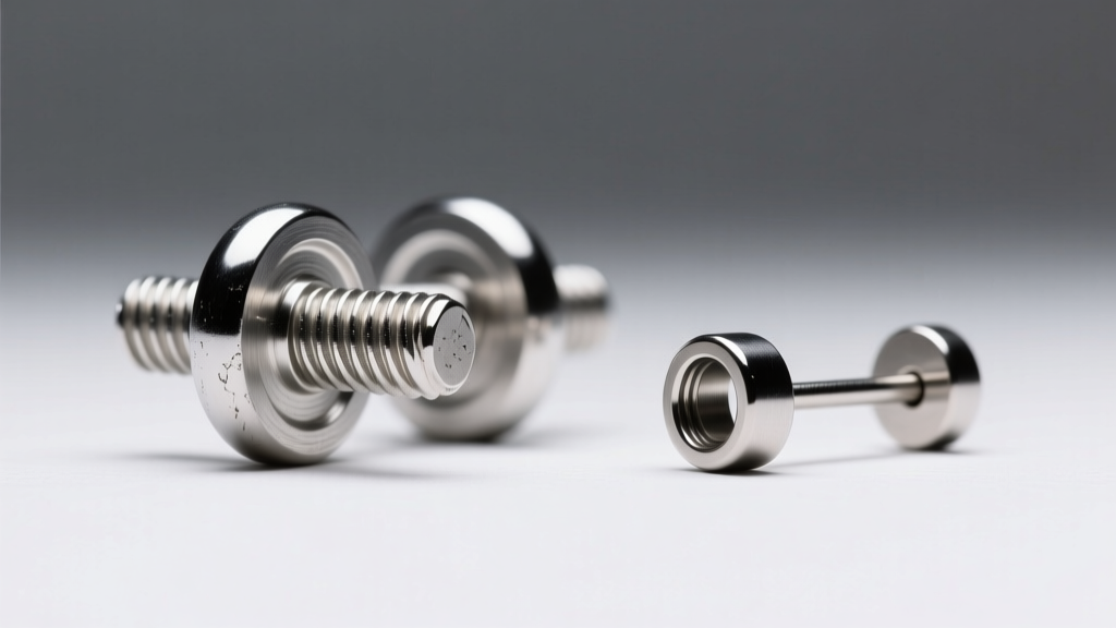 Close-up comparing internally threaded barbell earring posts with smooth threadless push-pin ends under bright studio lighting