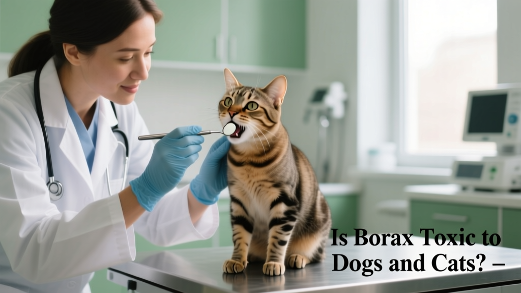 A veterinarian gently examining a cat’s mouth during a clinic visit