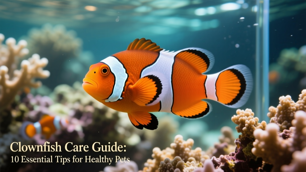 Close-up of a healthy ocellaris clownfish with vivid orange and white markings, swimming confidently near live rock