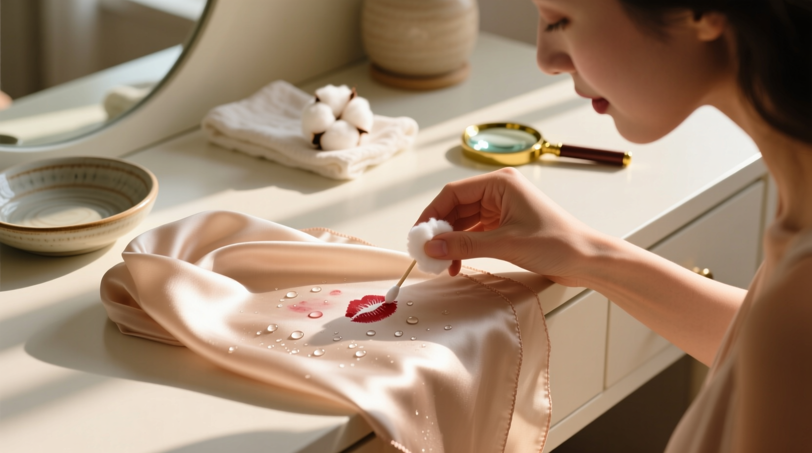 how to remove lipstick stains from silk scarves