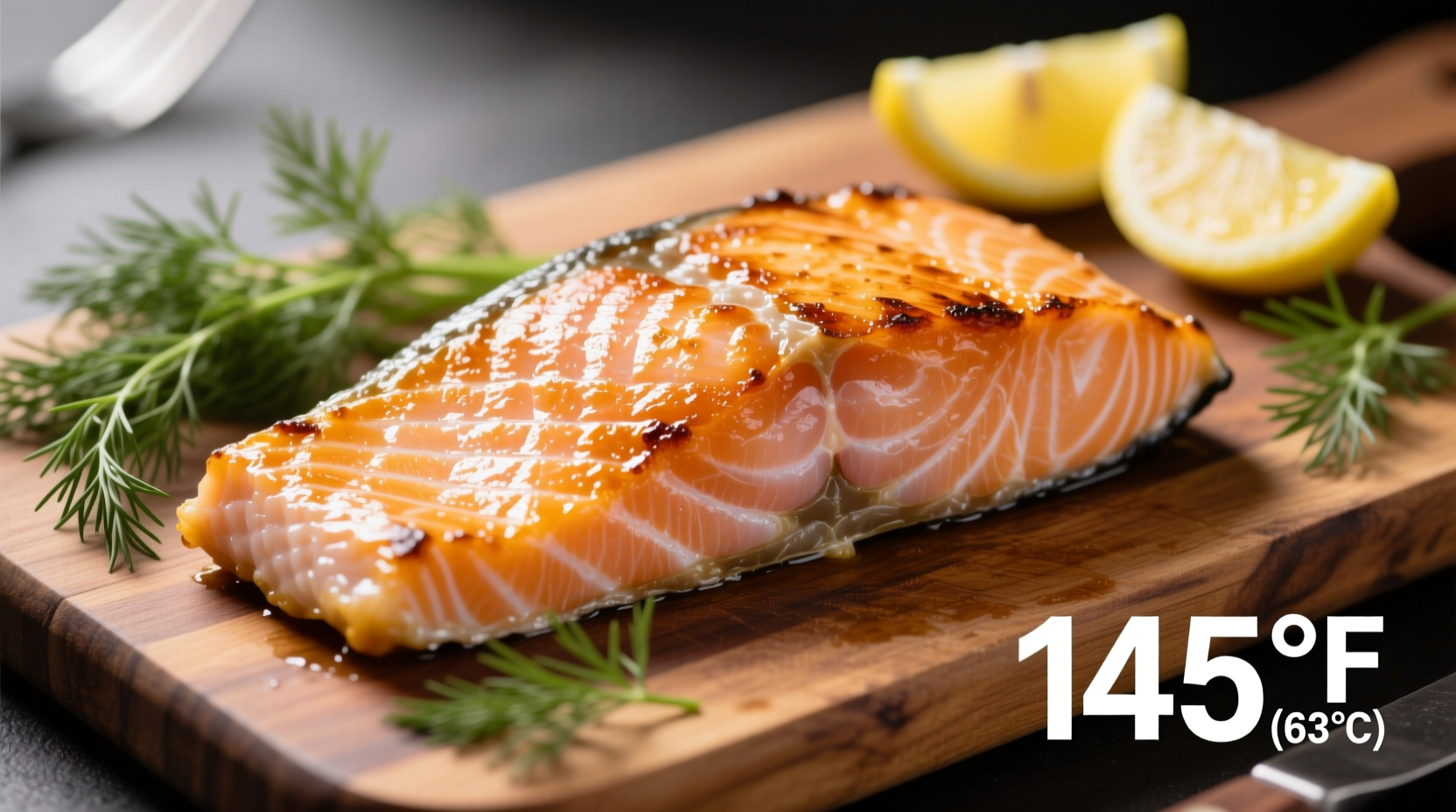 Salmon Temperatur Messung mit Thermometer