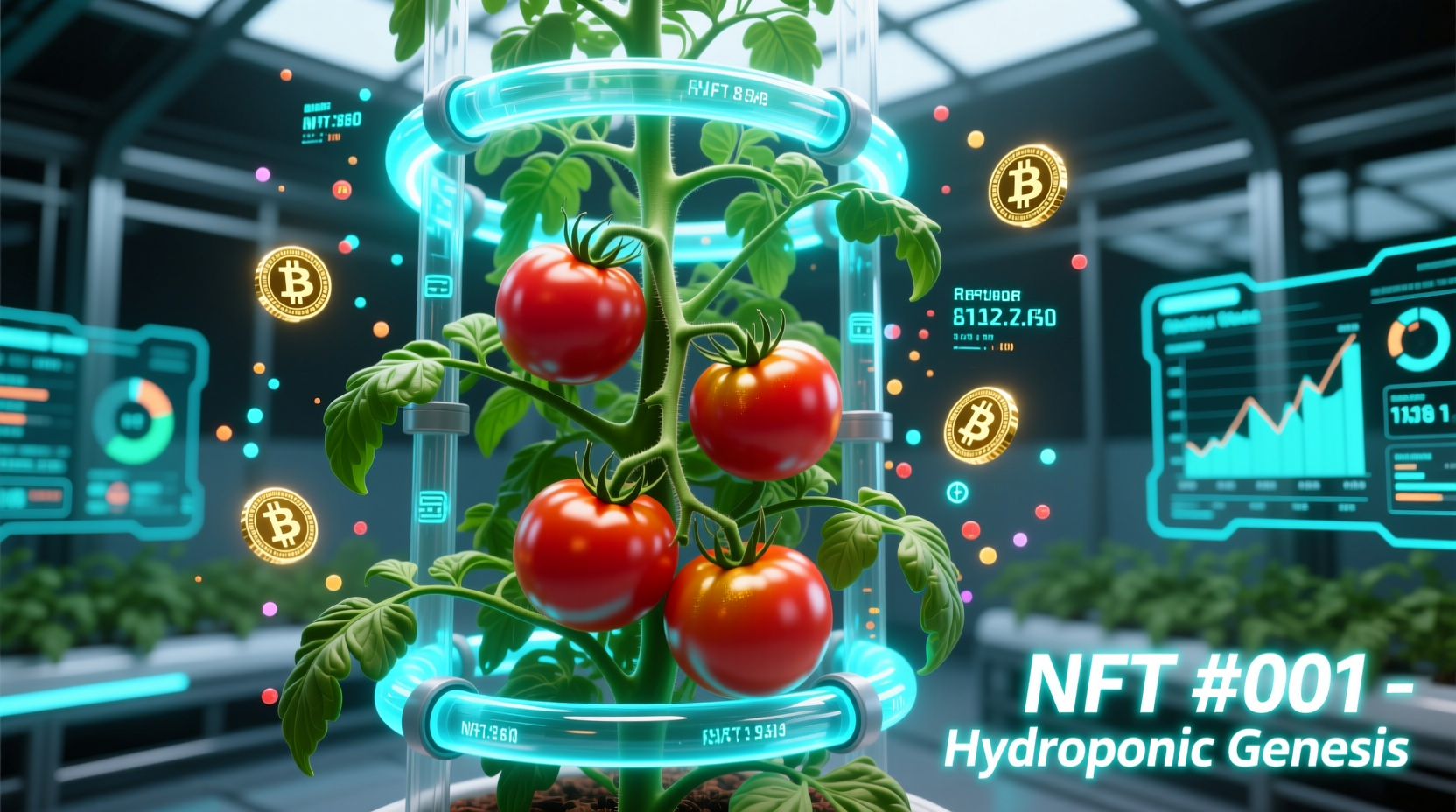 Hydroponic tomato plant with vibrant fruit in NFT system
