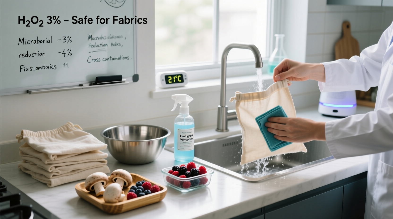 how to sanitize cloth produce bags after raw mushrooms or berries