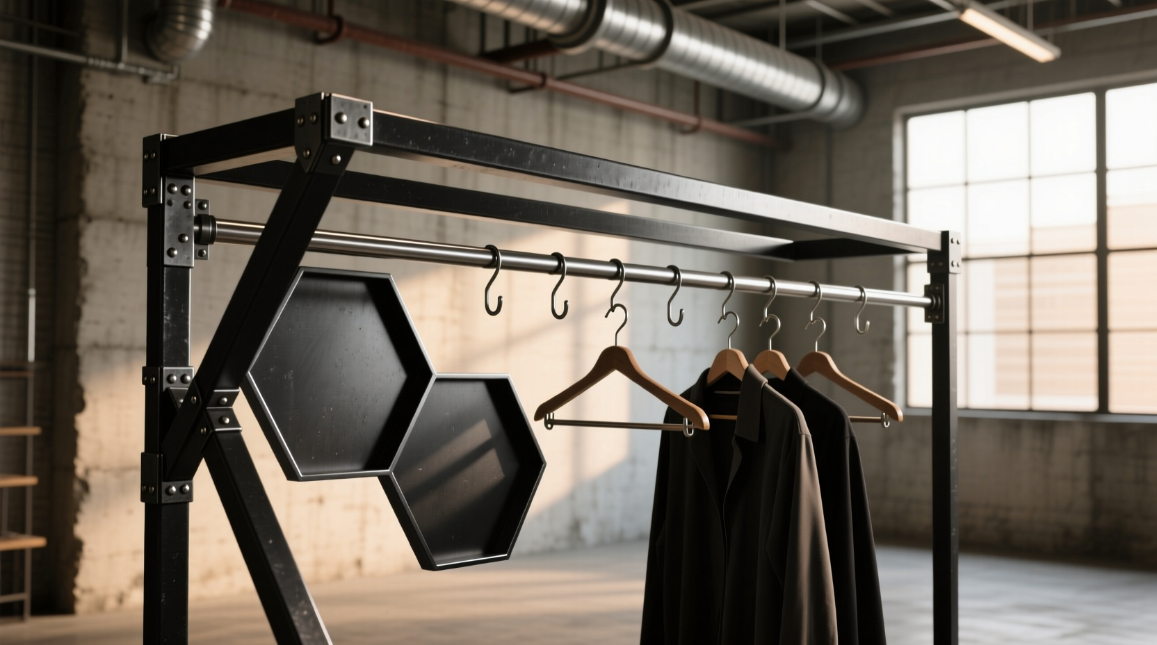 make your own industrial style clothing rack