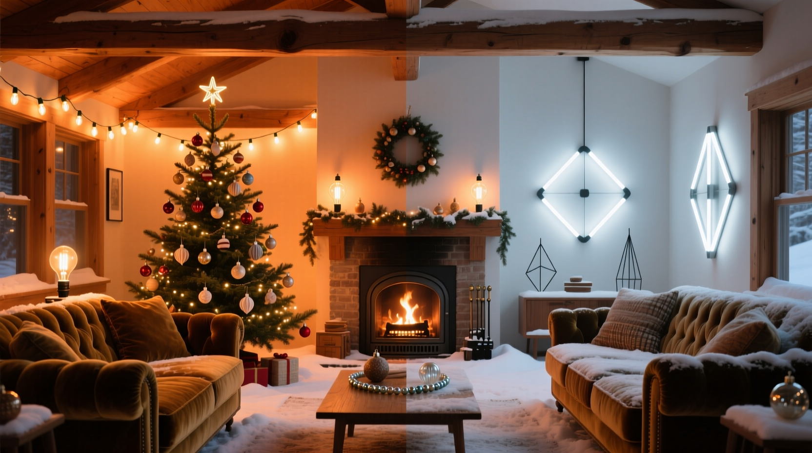 vintage incandescent vs modern led christmas lights which warms up your living room more