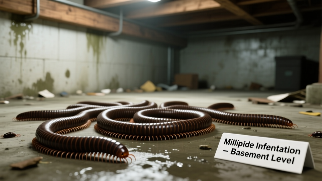 Millipedes in Basement: Identification and Control