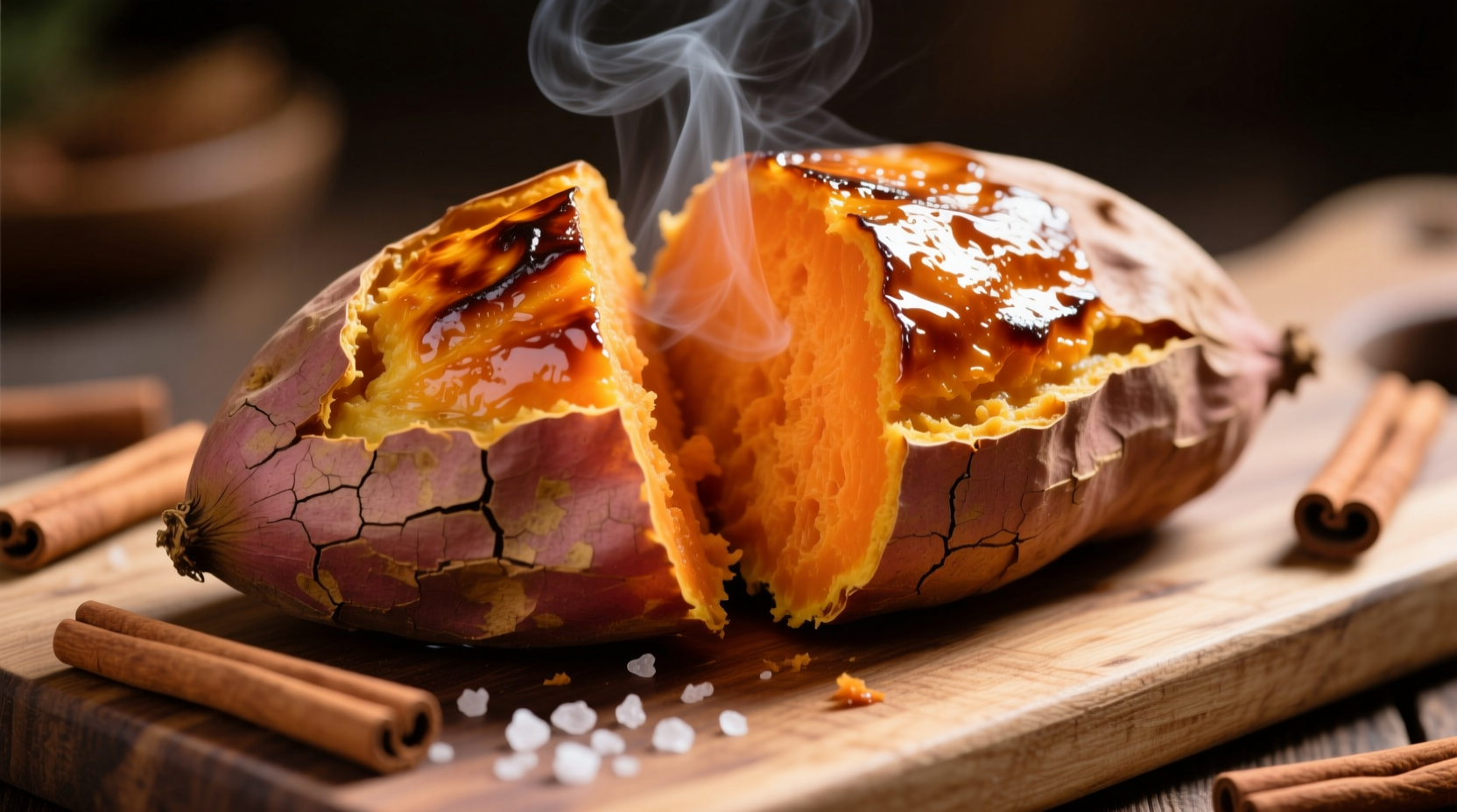 Perfectly baked yams with golden brown skin