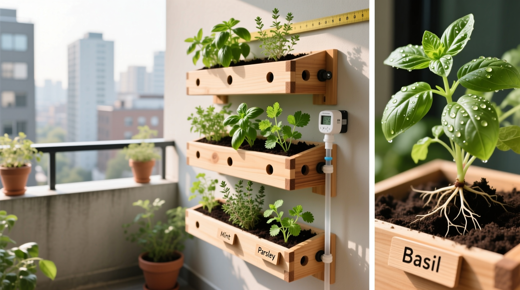 step by step guide to building a vertical herb garden on a balcony