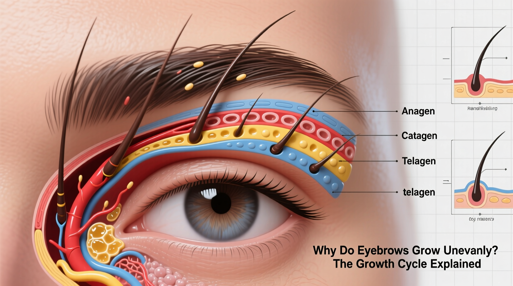 why do my eyebrows grow unevenly growth cycle explained