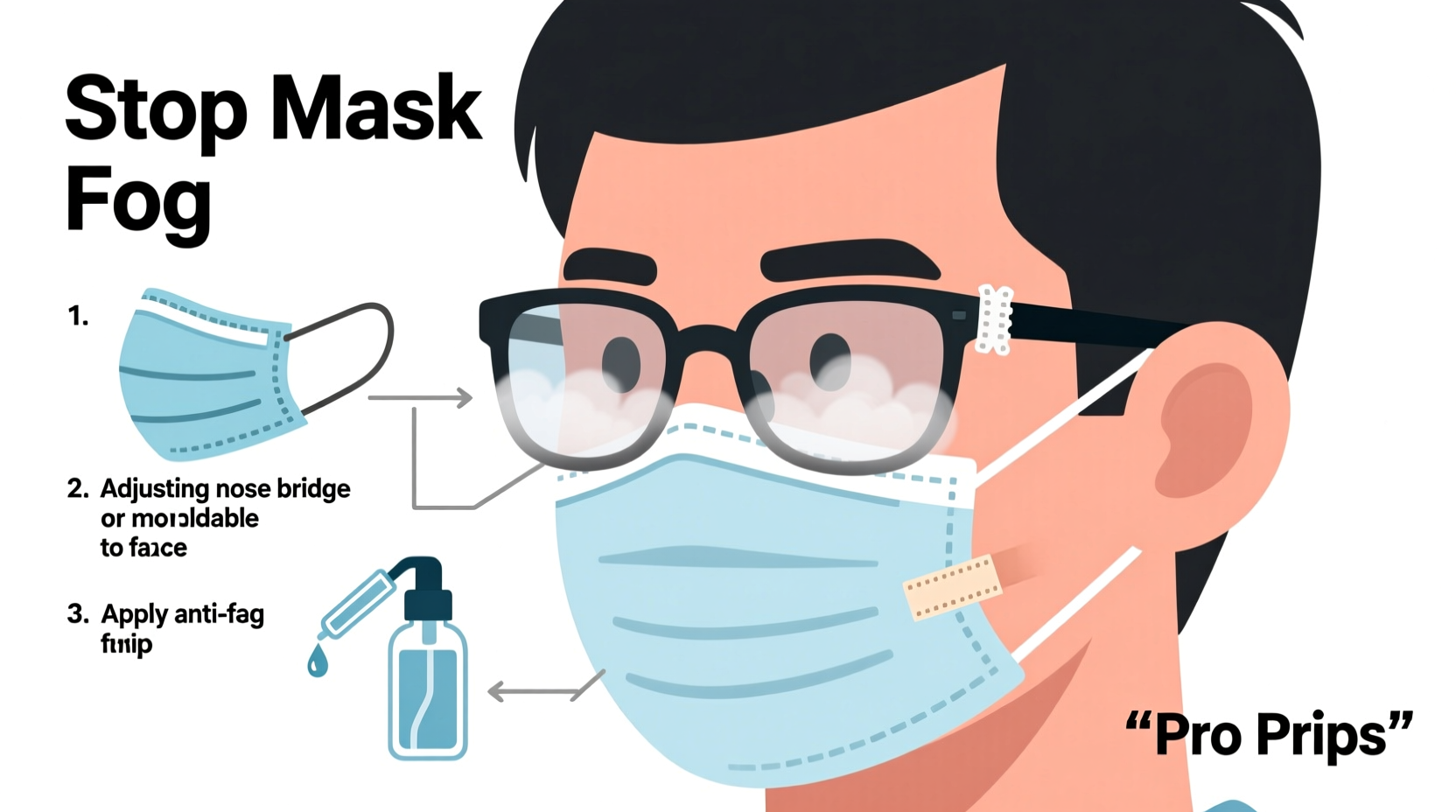 how to stop glasses from fogging up with a face mask on