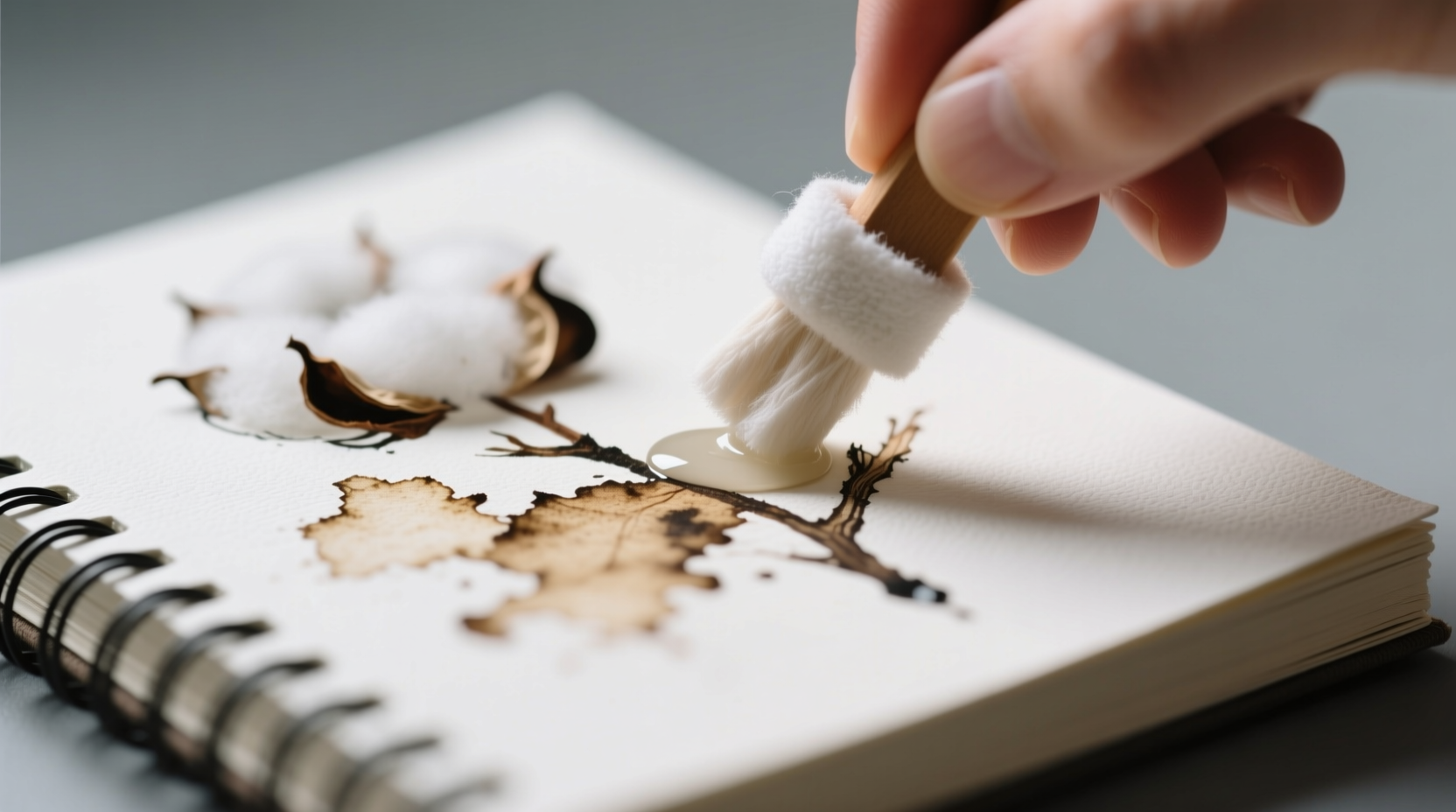 how to remove dried ink from cotton sketchbook covers