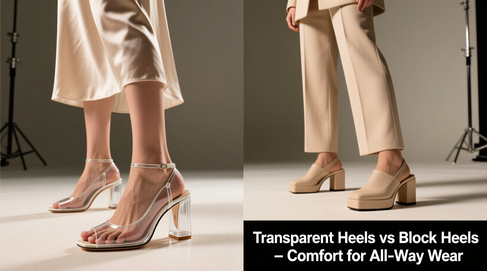 transparent heels vs block heels which are more comfortable for all day wear