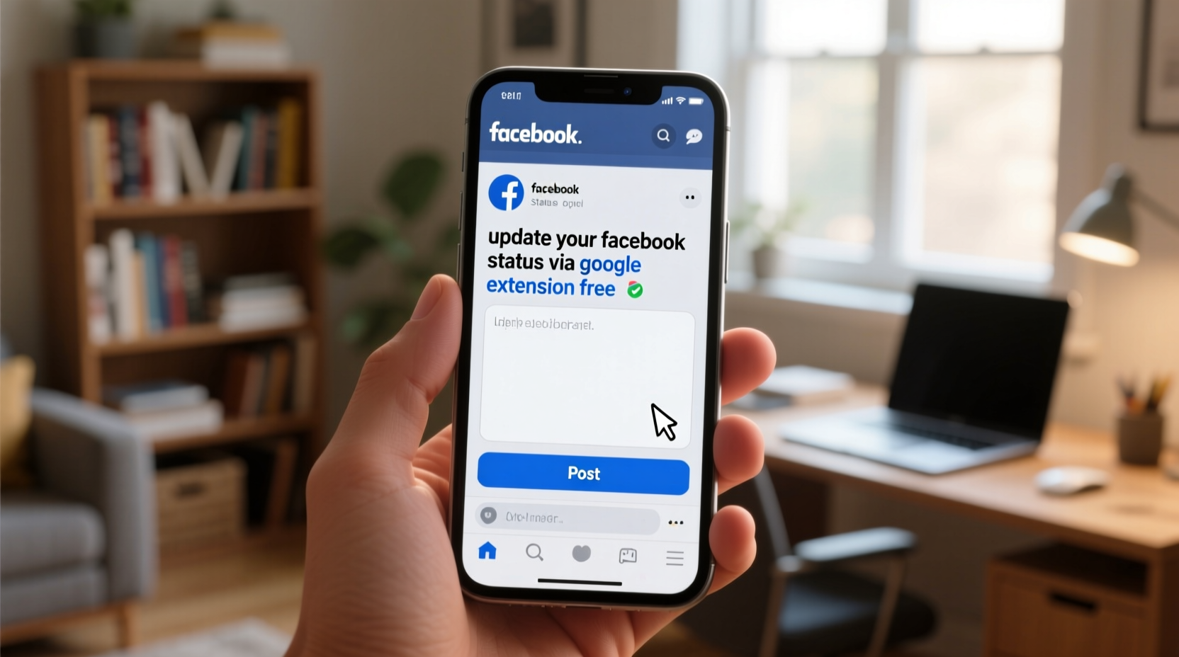 update your facebook status via google extension free