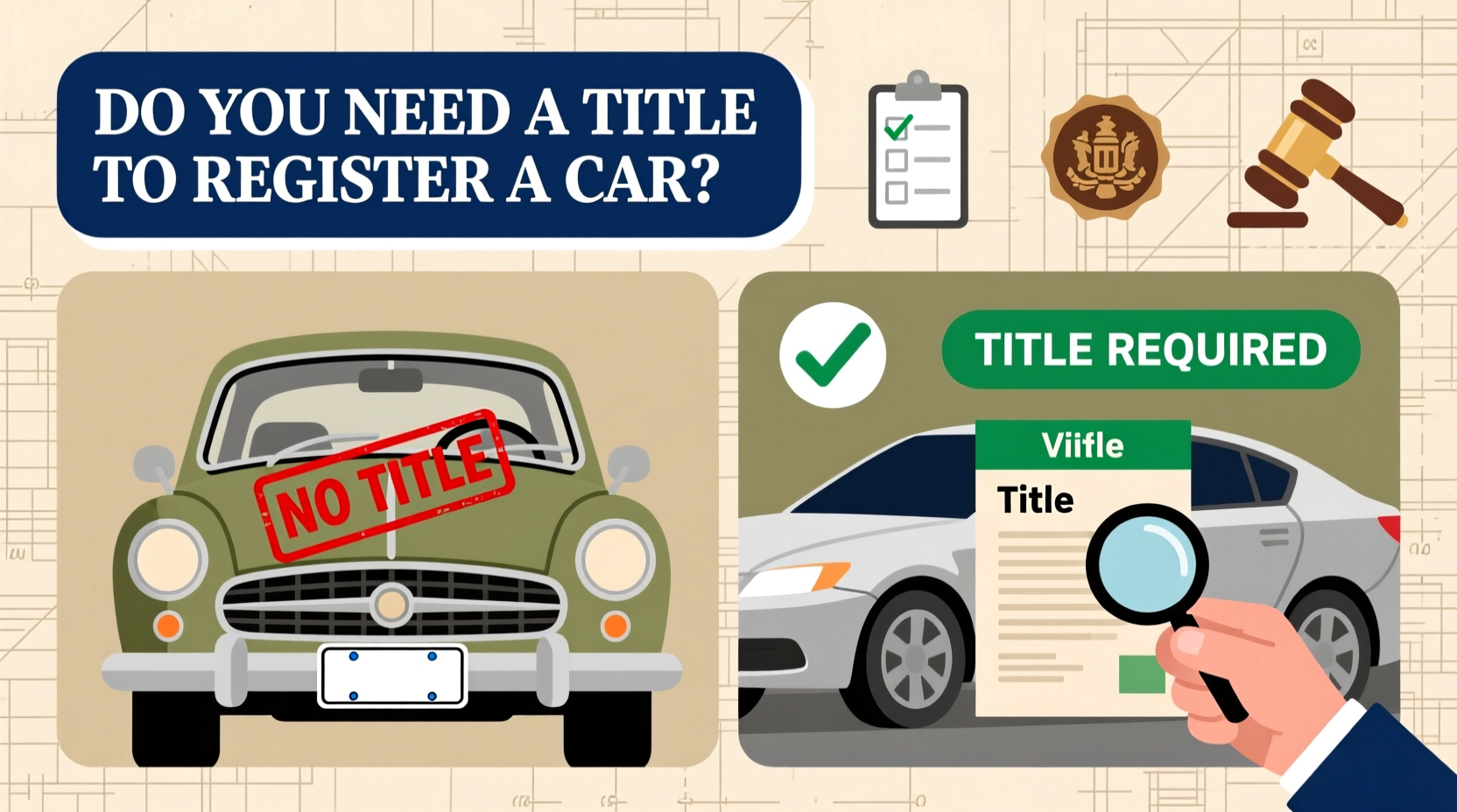 do you need title to register car