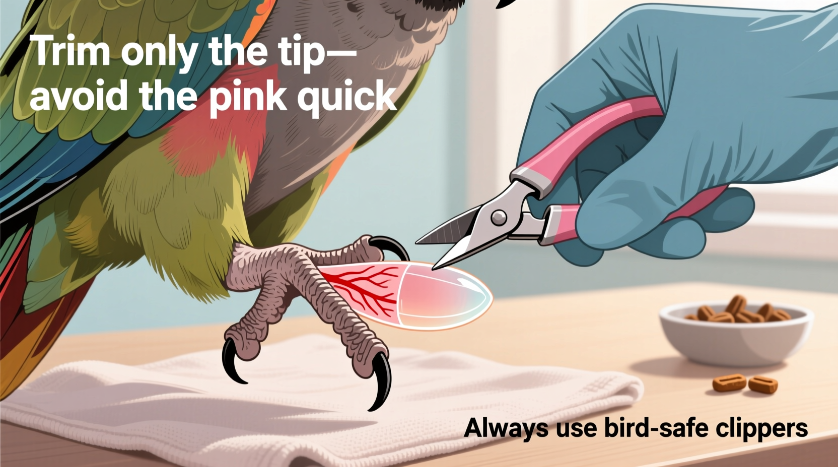 how to trim bird nails at home safely without causing injury