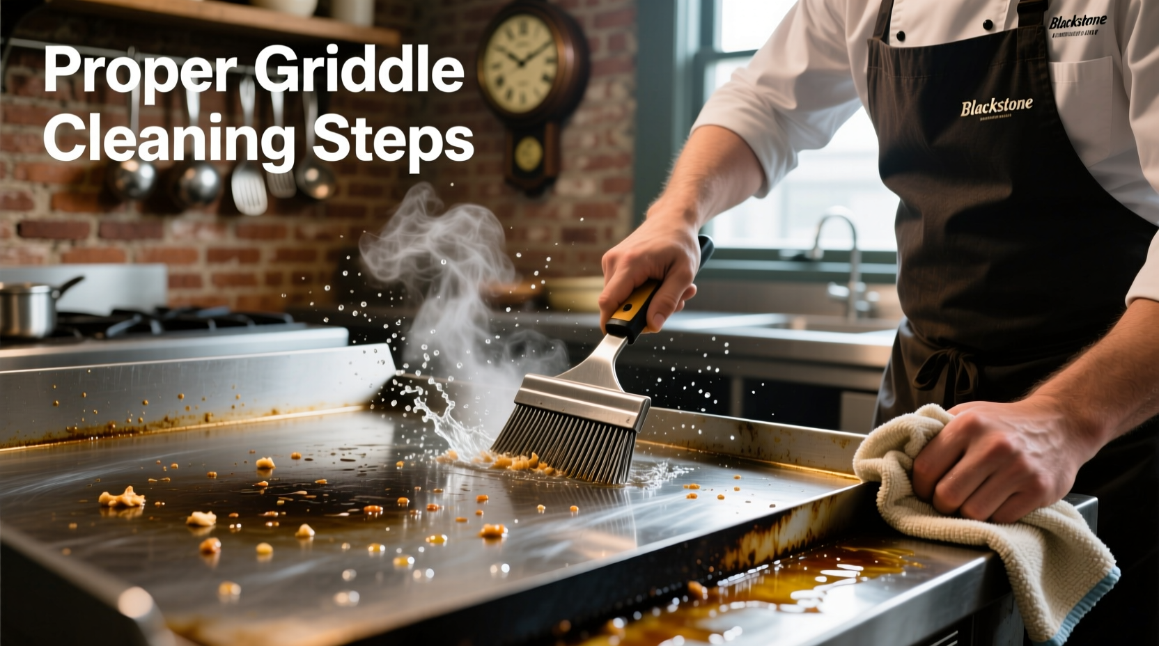 Blackstone griddle cleaning process demonstration
