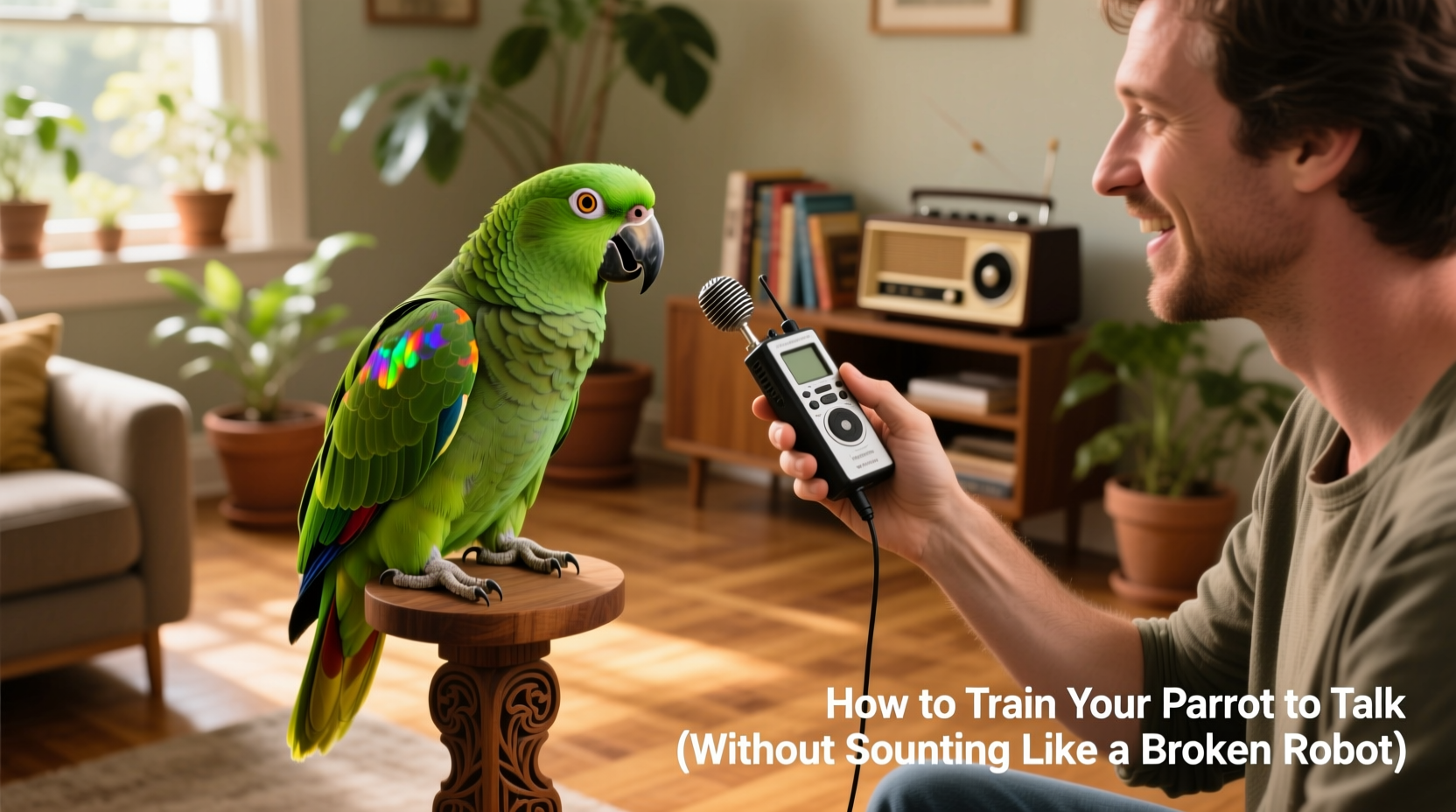 how to train your parrot to talk without sounding like a broken robot